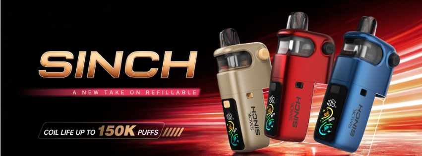 nicotine refillable vape SMOK Sinch 150K Review: A Fresh Take on Vaping – Select Flavour:Fresh Mint slush HQD Plus No Smoke