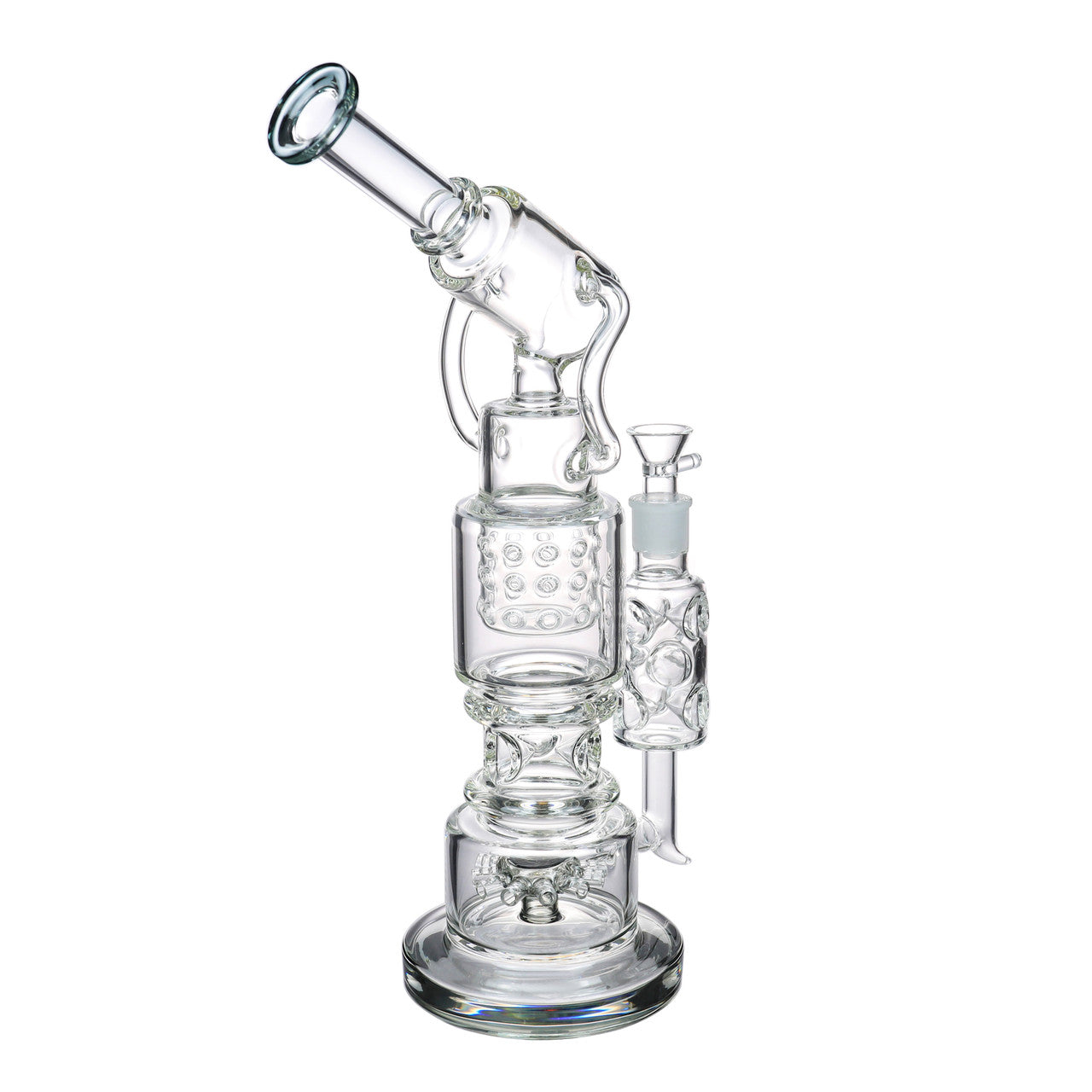 16" Telescope Glass Water Pipe With Sprinkler Perc Ash Catcher Handle