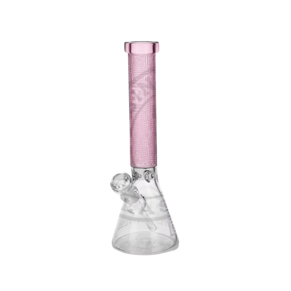 Sandblasted Square Glass Beaker Bong 15″