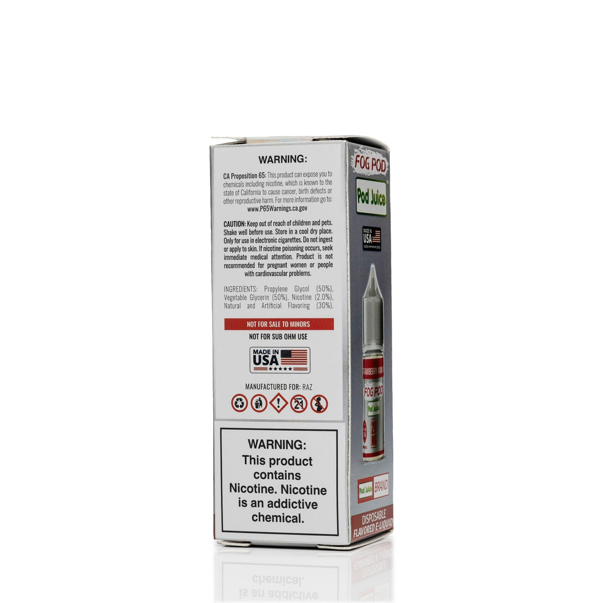 Pod Juice X Fog Pod Salt Nic - Strawberry Kiwi Ice - 30mL
