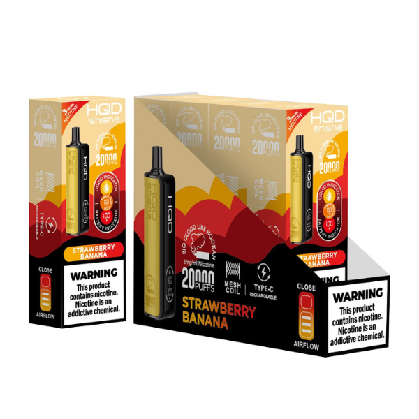 Best Deal HQD Shisha 20,000 Puff Disposable Vape - Strawberry Banana