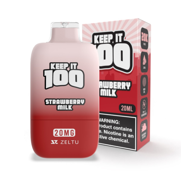 Best Deal Keep It 100 20,000 Puff Disposable Vape 20mL - Strawberry Milk