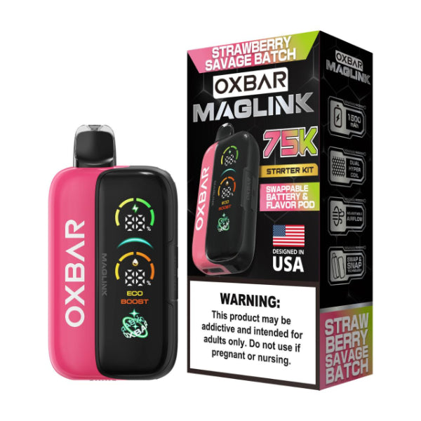 Oxbar Maglink Nixodine Kit 75,000 Puff Disposable Strawberry Savage Batch