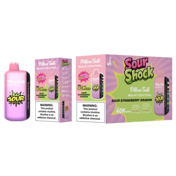Best Deal Pillow Talk Sour Control SC40000 Puff Disposable - Sour Strawberry Dragon