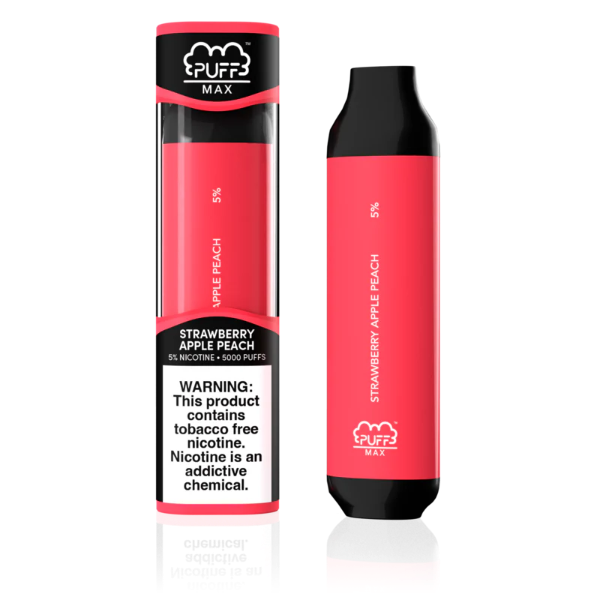 Best Deal Puff Max 5000 Puffs Disposable Vape 11mL - Strawberry Apple Peach