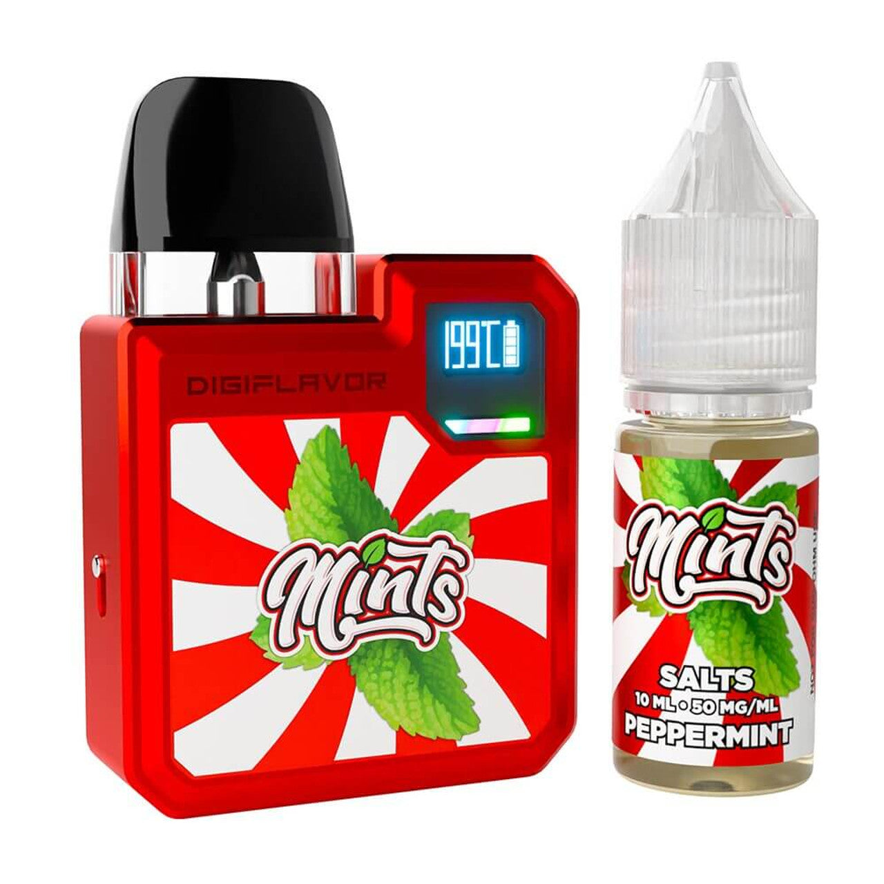 Geekvape Digi-Q Kit + Daddy's Vapor Salts - Red/Peppermint