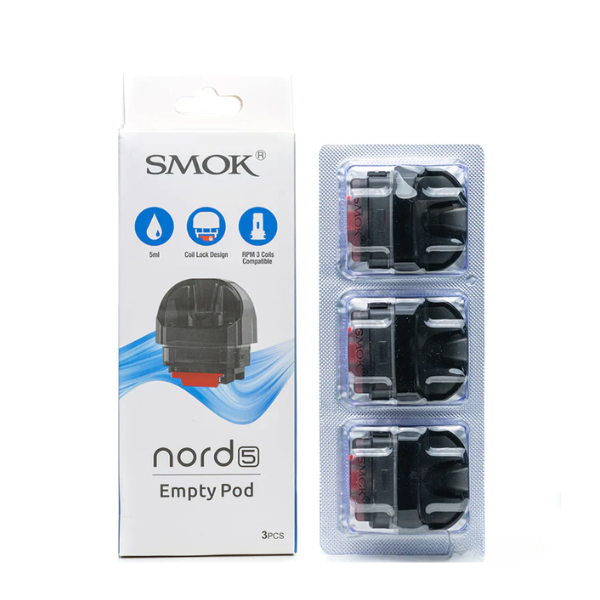 SMOK Nord 5 Replacement Pods 3 Pack 5mL $4.50 eLiquid.com SMOK Nord 5 Replacement Pods 3 Pack 5mL $4.50 eLiquid.com