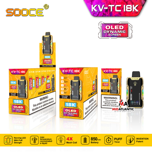 Best Deal SOOCE KV-TC18K Rechargeable Vape Storm Banana Ice