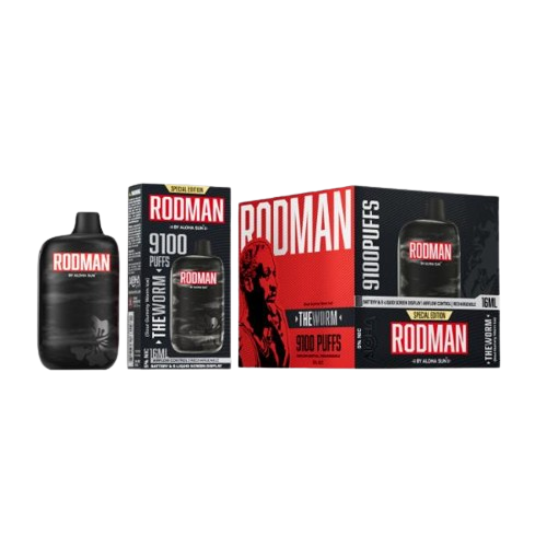 RODMAN by 9100 Puffs 16mL Rechargeable Vape up to 20k Puffs Best Flavor The Worm