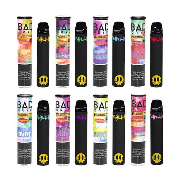 Bad Drip Synthetic Nicotine Single Disposable Vape Best Flavors Rawberry Mango Bad Rainbow Whatever Dead Icey Mint Grapeful Dead Frozen Banana Dead Lemonade