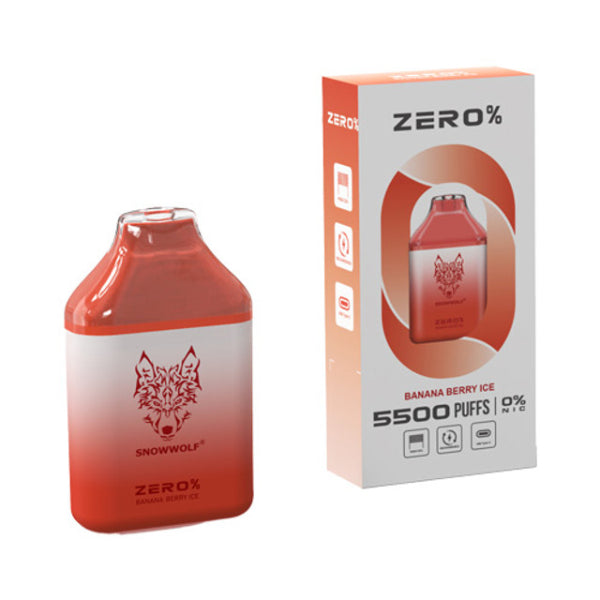Snowwolf Zero 5500 Puffs 10-Pack Disposable Vape 14mL Best Flavors Banana Berry Ice