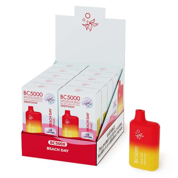 Elf Bar BC5000 5000 Puffs Rechargeable Vape Disposable 10mL 10 Pack Best Flavor Beach Day