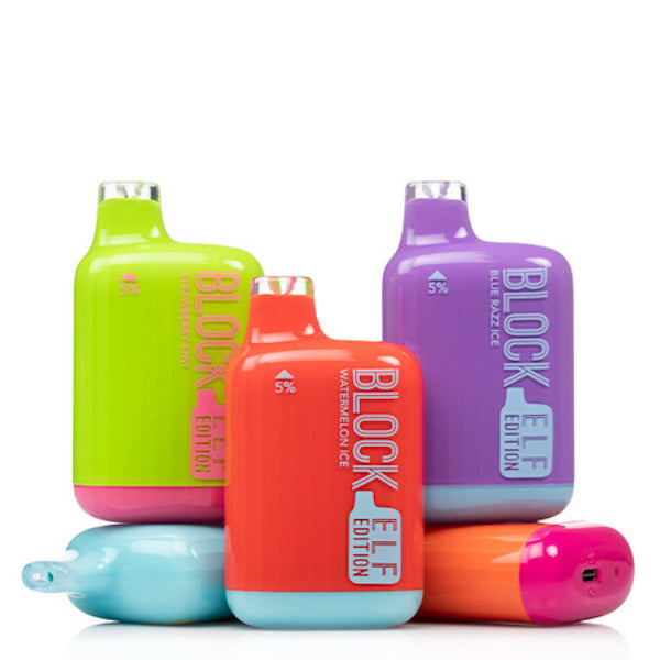 Elf Edition Block 6000 Puffs Rechargeable Disposable Vape 5-Pack Best Flavors