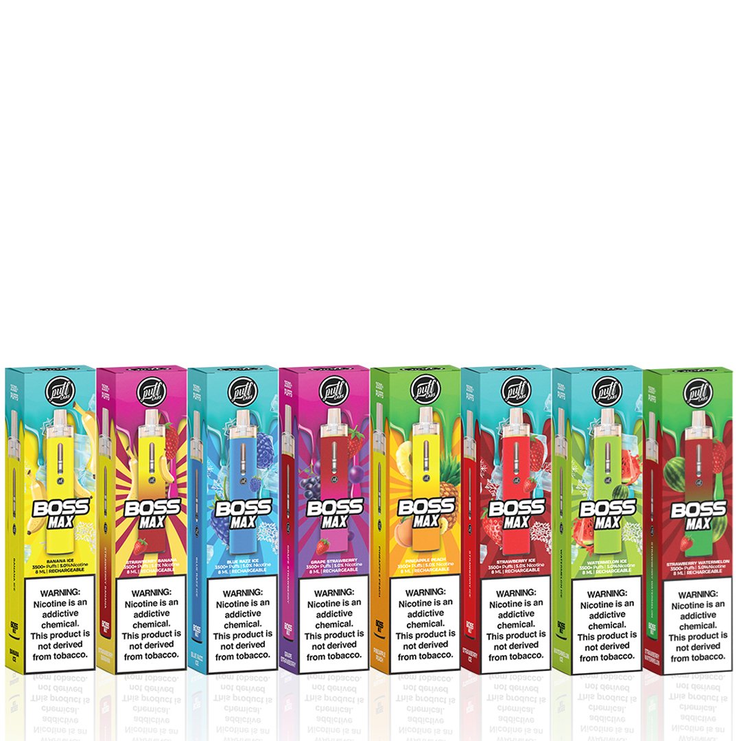 Puff Labs Boss Max Recharge Single TFN Disposable Vape 8mL $12.65 eLiquid.com Puff Labs Boss Max Recharge Single TFN Disposable Vape 8mL $12.65 eLiquid.com
