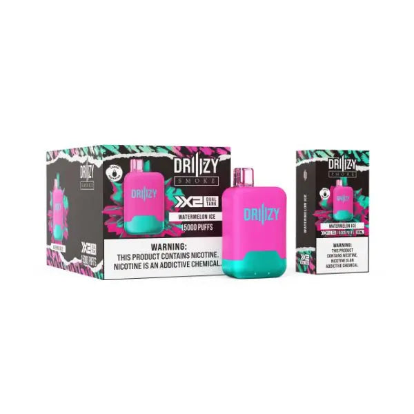 DRIIIZY Smoke 15000 Puffs 5% Dual Tank Disposable Vape 30mL Best Flavor Watermelon Ice