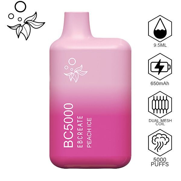 Best Deal Elf EBCREATE BC5000 Disposable Vape 9.5mL Peach Ice