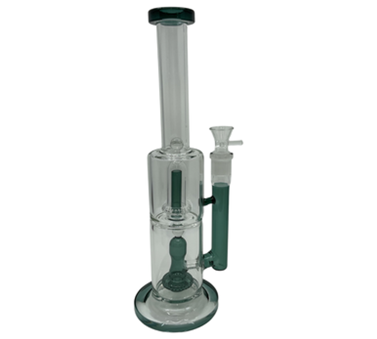 14" Two Honeycomb Chamber Perc Glass Water Pipe With 14mm