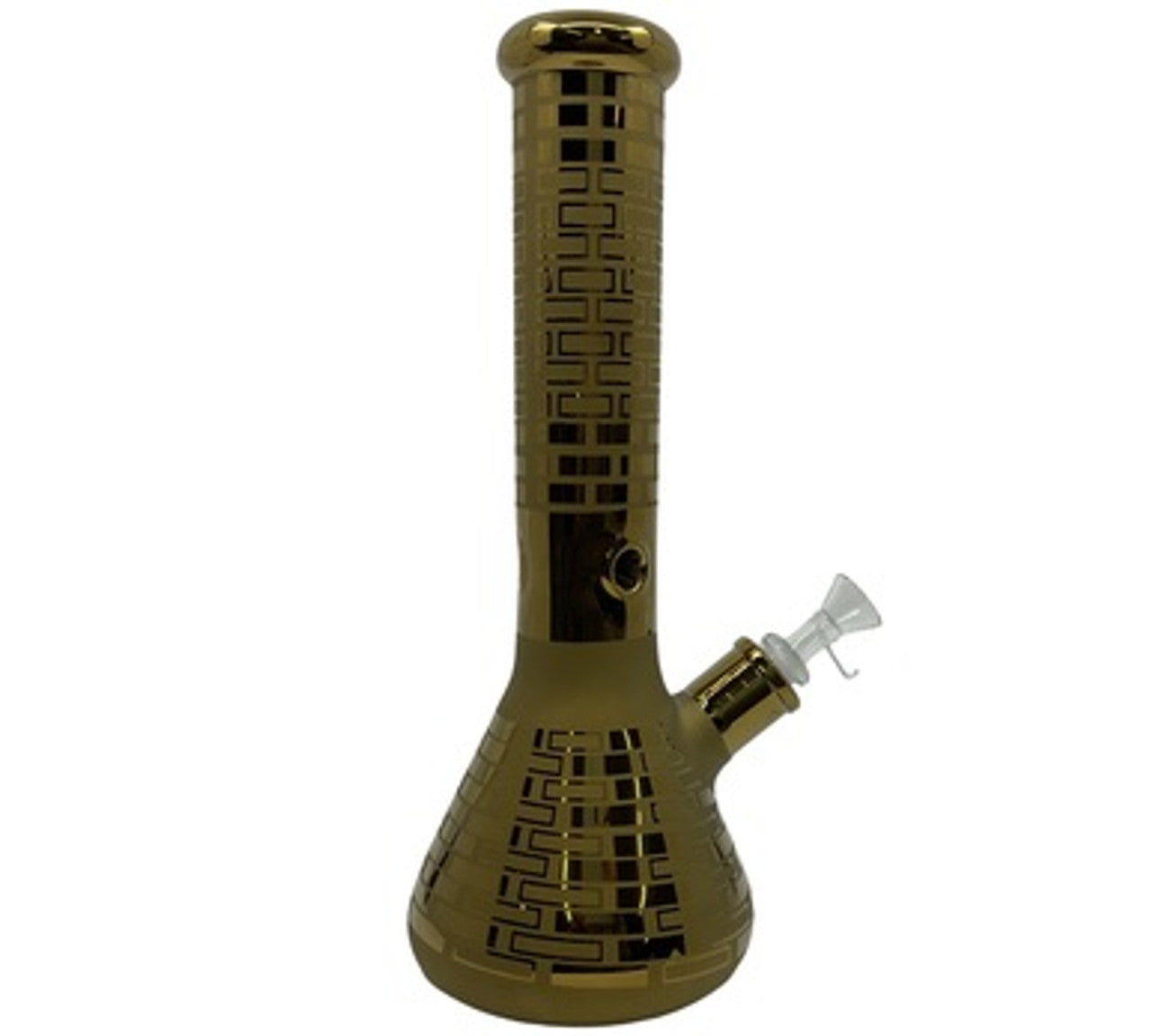 14" Iridescent Rainbow Thick Glass Beaker Water Pipe with Ice