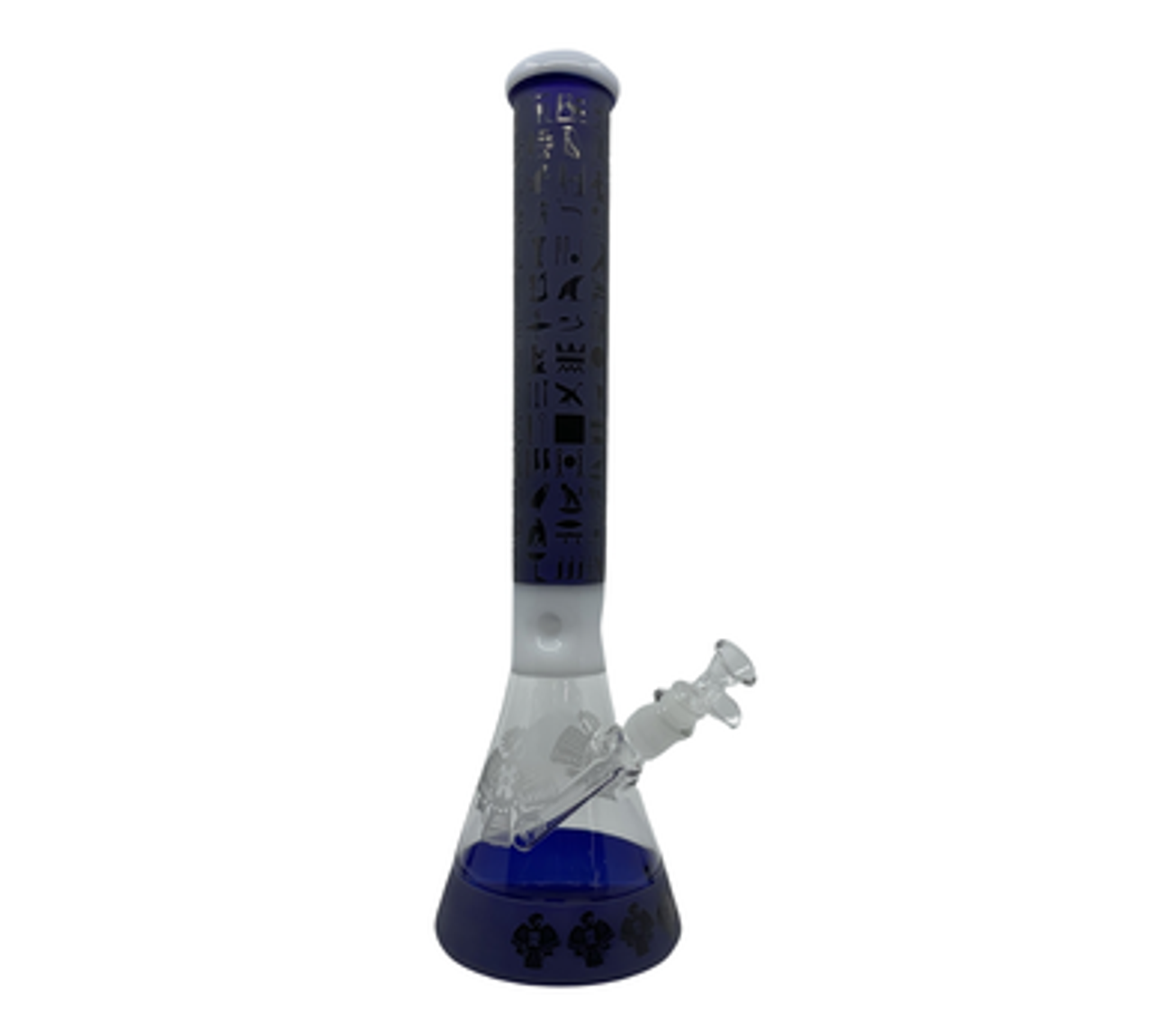 18" Egyptian Themed Glass Beaker Water Pipe with Ice Catcher