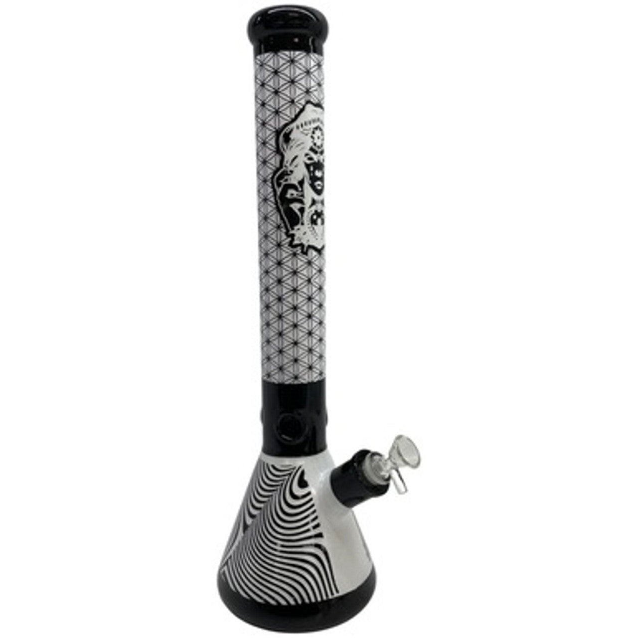 17.5" Heavy Duty Zebra Pattern Embossed Beaker Water Pipe w/ Ice Catcher