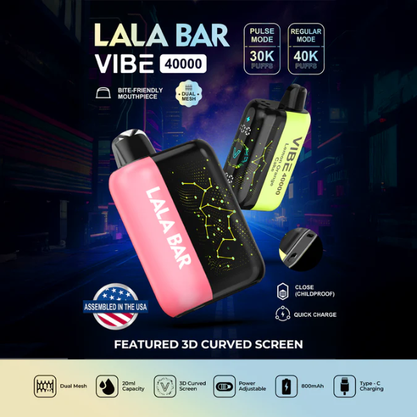 LALA Bar Vibe 40,000 Puffs Disposable (Texas Compliant Version) $10.25 eLiquid.com LALA Bar Vibe 40,000 Puffs Disposable (Texas Compliant Version) $10.25 eLiquid.com