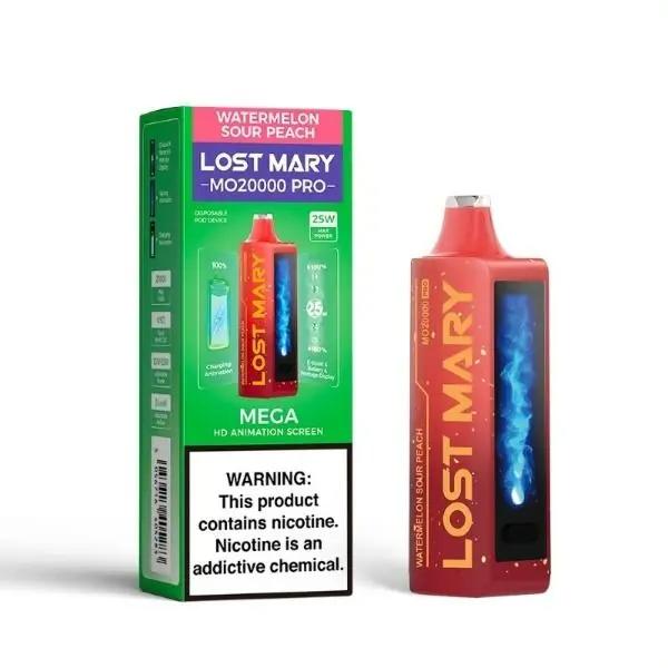 Lost Mary MO20000 PRO Rechargeable Vape Best Flavor Watermelon Sour Peach