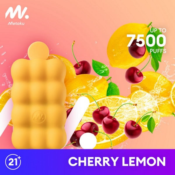 Metaku Spongie 7500 Puffs Disposable Vape 12mL 5 Pack Best Flavor Cherry Lemon