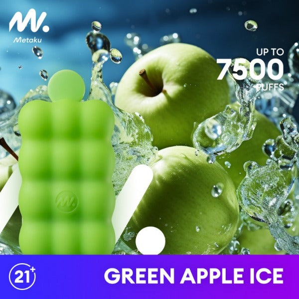 Metaku Spongie 7500 Puffs Disposable Vape 12mL 5 Pack Best Flavor Green Apple Ice