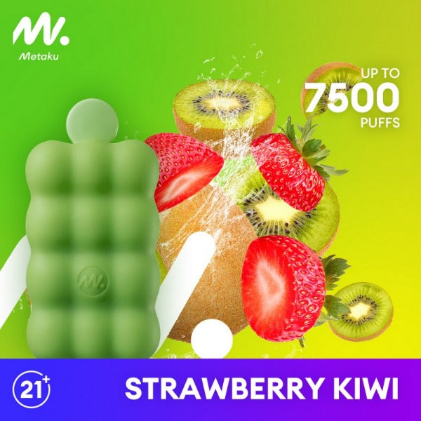 Metaku Spongie 7500 Puffs Disposable Vape 12mL 5 Pack Best Flavor Strawberry Kiwi