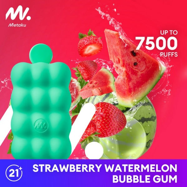 Metaku Spongie 7500 Puffs Disposable Vape 12mL 5 Pack Best Flavor Strawberry Watermelon Bubblegum
