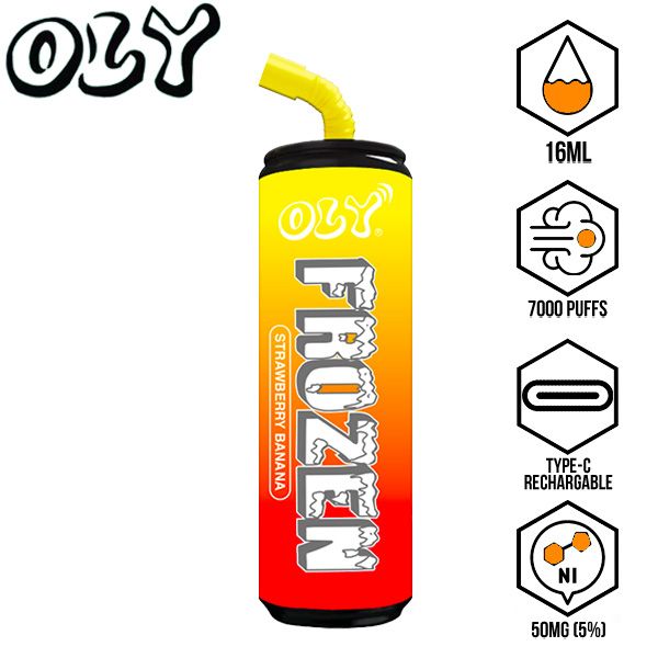 Oly Frozen 7000 Puffs Disposable-10-Pack Strawberry Banana