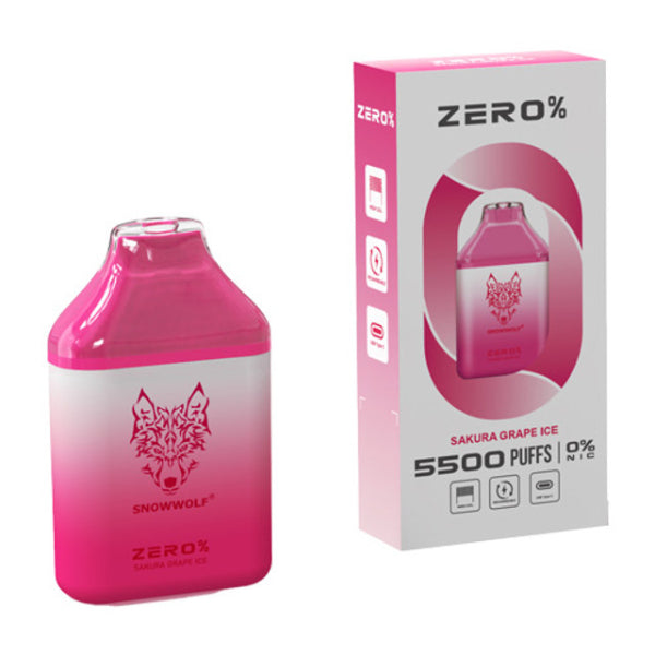 Snowwolf Zero 5500 Puffs 10-Pack Disposable Vape 14mL Best Flavor Sakura Grape Ice