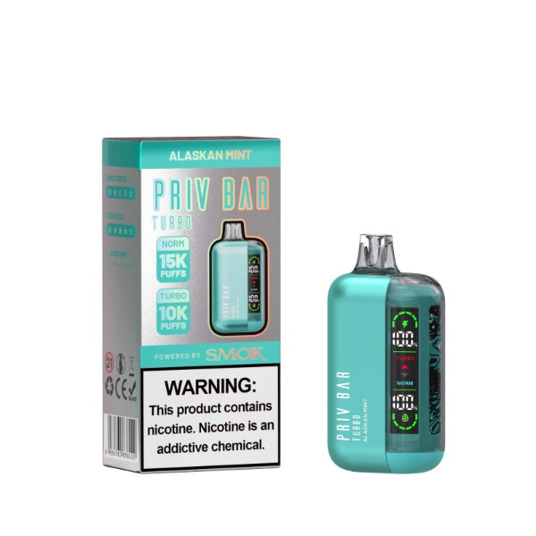 SMOK Priv Bar Turbo 15000 Puffs Disposable Vape 16mL Best Flavor Alaskan Mint