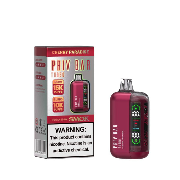 SMOK Priv Bar Turbo 15000 Puffs Disposable Vape 16mL Best Flavor Cherry Paradise