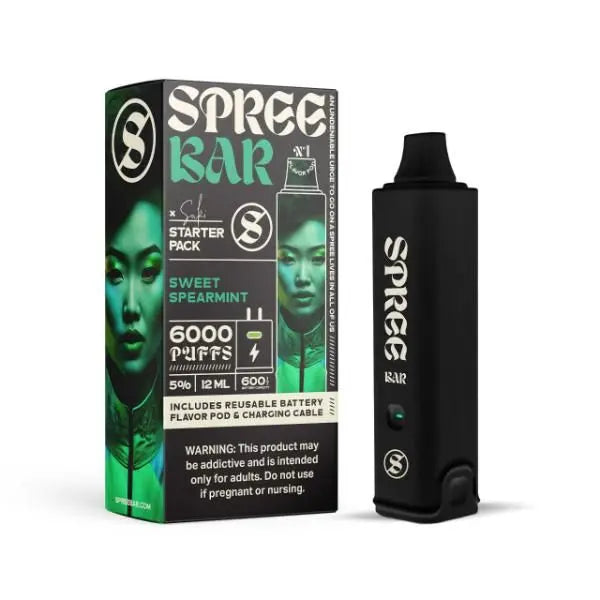 Best Deal Spree Bar 6000 Puff Disposable Starter Kit - Sweet Spearmint