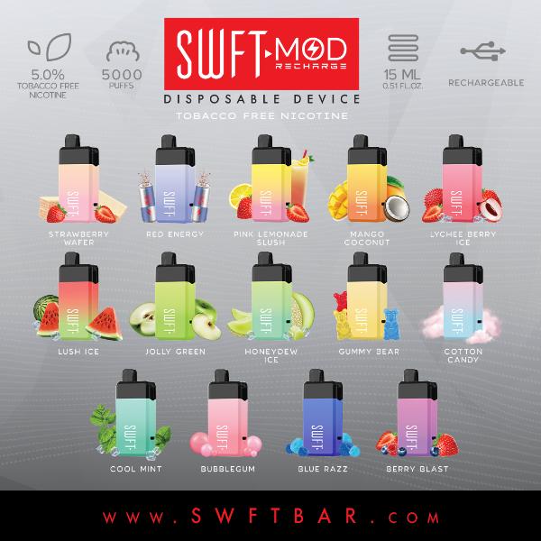 SWFT Mod Disposable Vape 15mL $4.75 eLiquid.com SWFT Mod Disposable Vape 15mL $4.75 eLiquid.com