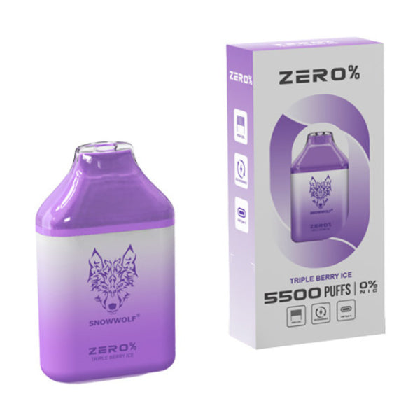 Snowwolf Zero 5500 Puffs 10-Pack Disposable Vape 14mL Best Flavor Triple Berry Ice