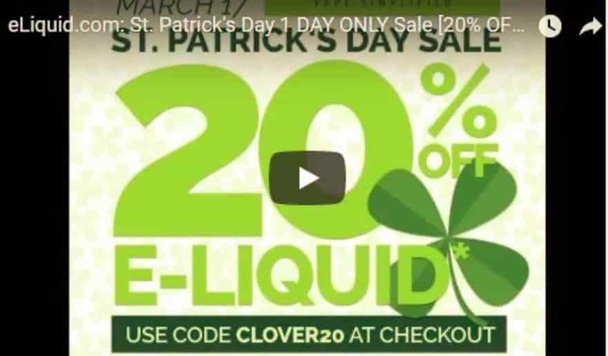 eLiquid.com: St. Patrick's Day 1 DAY ONLY Sale [20% OFF ALL E-LIQUID]