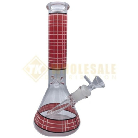 10.5" Checker Glass Beaker Water Pipe