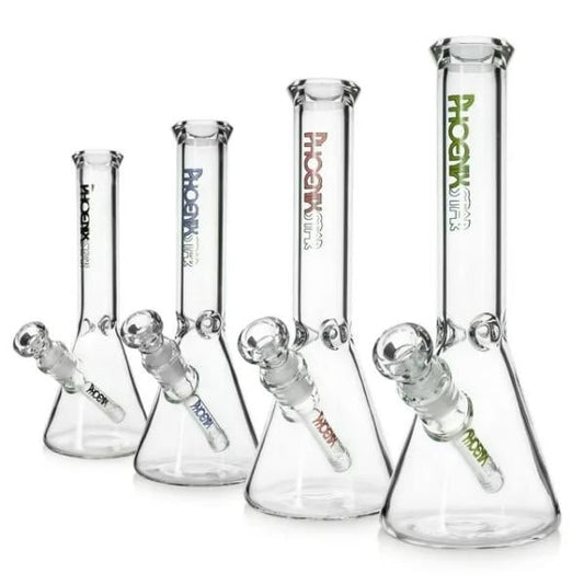 10" Heavy Duty Clear Glass Beaker Water Pipe with Ice Catcher Thinner Neck