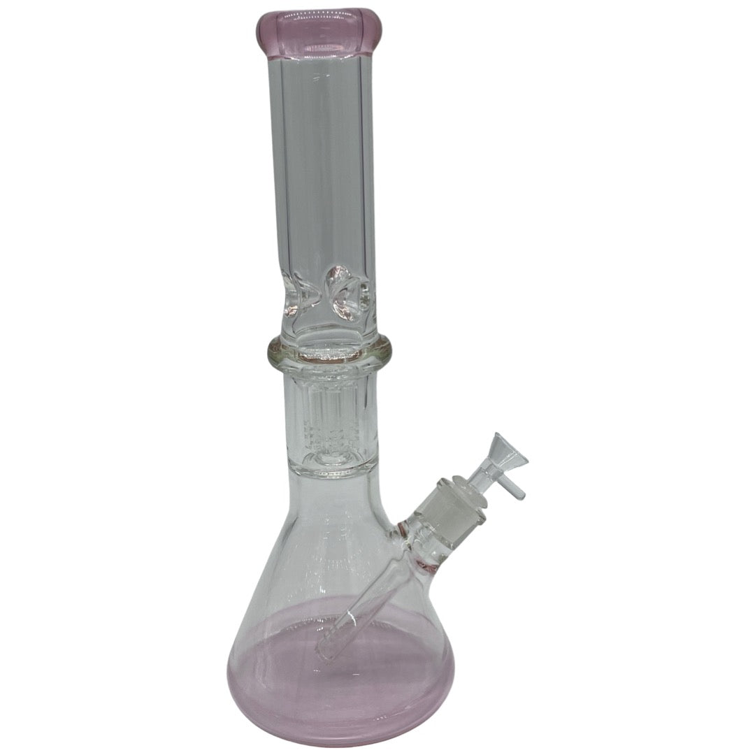 15" Color Tinted Glass Beaker Water Pipe with Showerhead Percolator