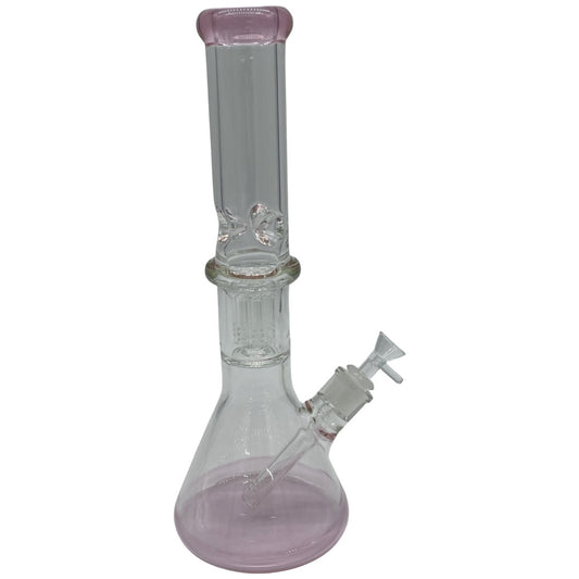 15" Color Tinted Glass Beaker Water Pipe with Showerhead Percolator