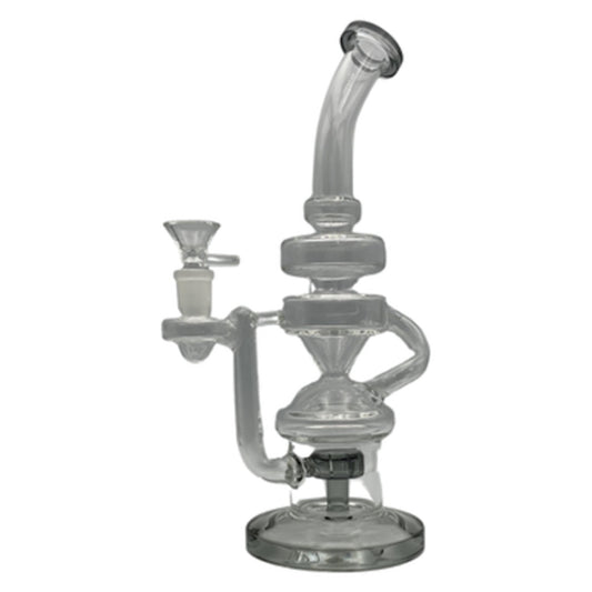 11" Showerhead Percolator Glass Recycler Water Pipe with Ring Shaped Bodies