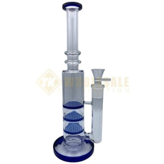 12.5" Three Tiered Honeycomb Glass Water Pipe