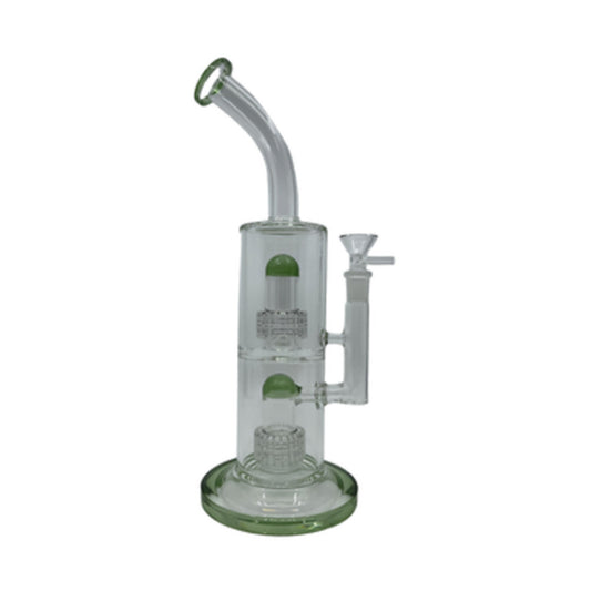 12" Double Percolator Glass Water Pipe