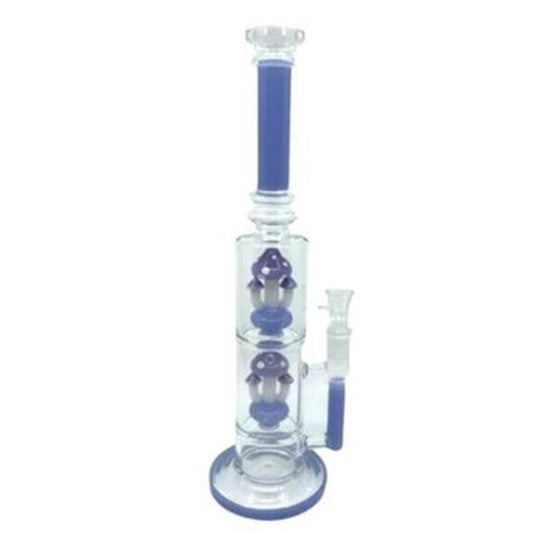 14.5" Stacked Glass Water Pipe With Mushroom Percolator