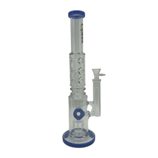 16" Tall Clover Glass Water Pipe Circle Percolator with Ice Catchers