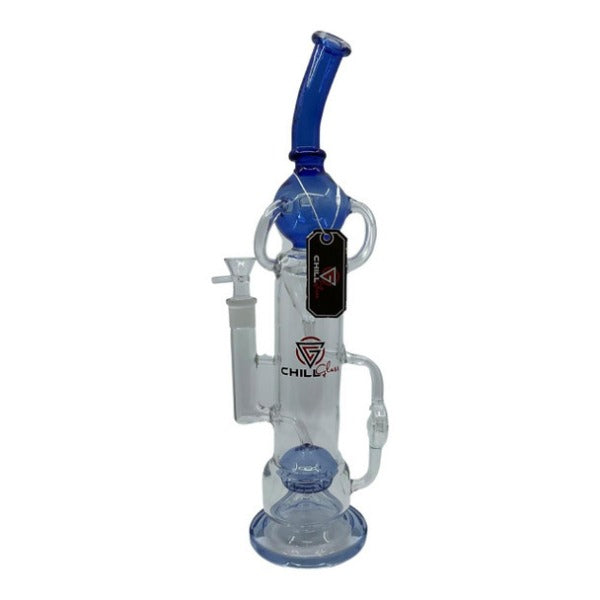 18.5" Chill Glass Water Pipe with Bubble and Percolator