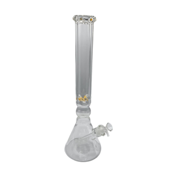 18.5" Heavy Duty Glass Beaker Water Pipe with Ice Catcher and Color Accent