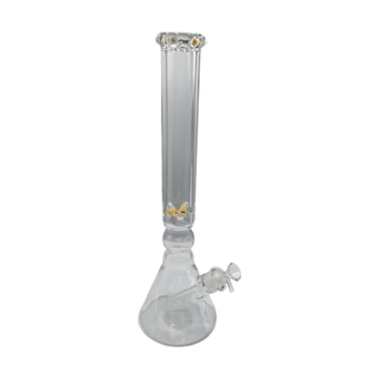 18.5" Heavy Duty Glass Beaker Water Pipe with Ice Catcher and Color Accent